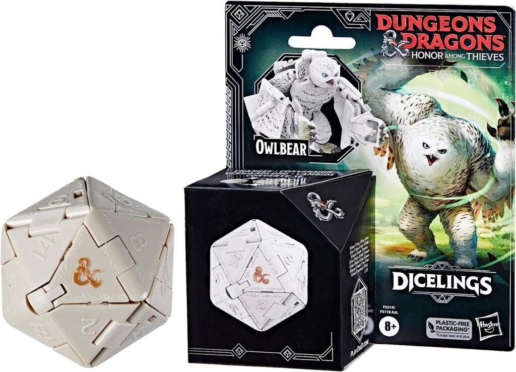 Dungeons  Dragons Honor Among Thieves DD Dicelings White Owlbear Collectible DD Monster Dice Converting Giant d20 Action Figures Role Playing Dice