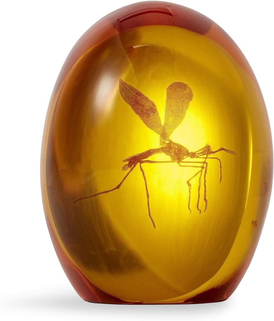 Jurassic Park Mosquito In Amber Resin Prop Replica | Official Jurassic Park Collectible Paper Weight | Measures 3 Inches Tall