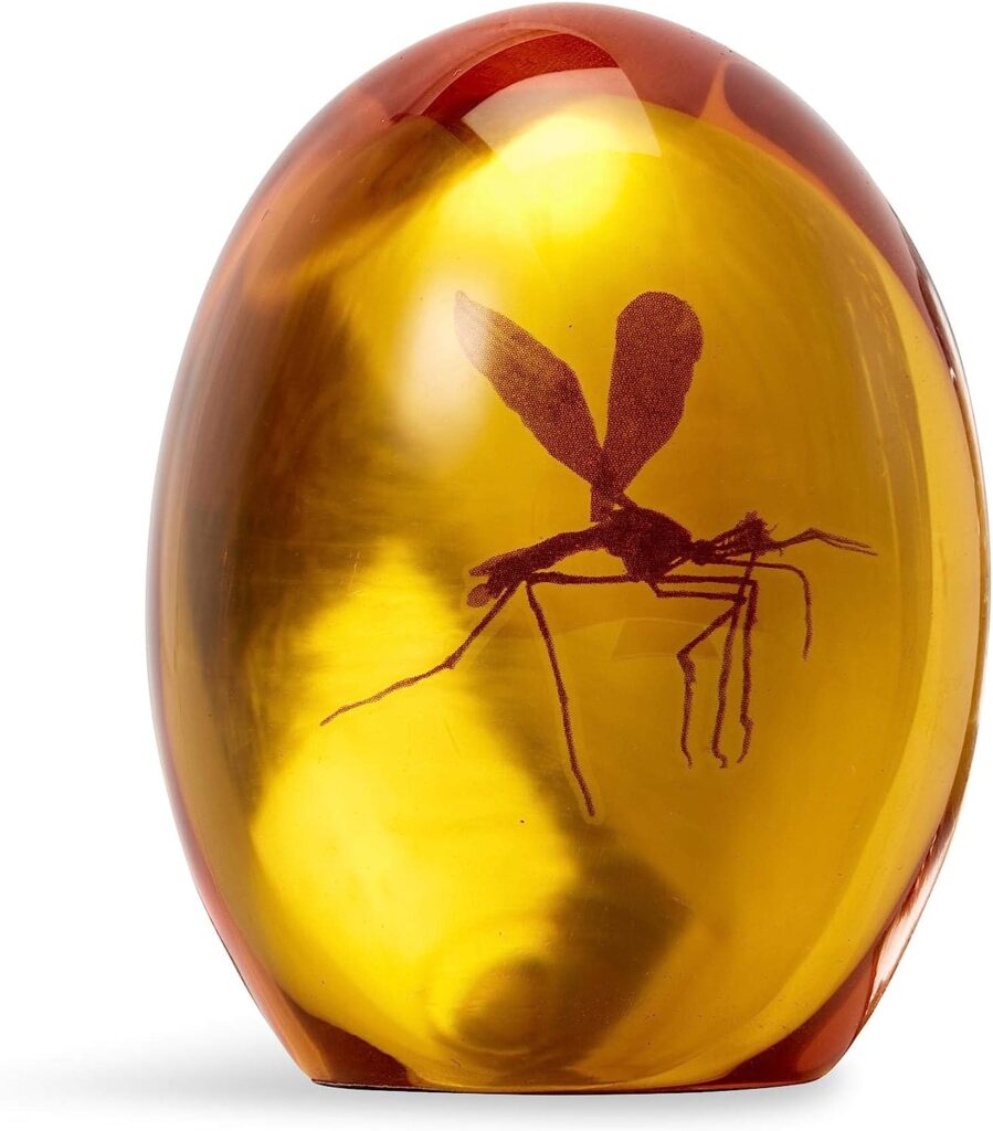 Jurassic Park Mosquito In Amber Resin Prop Replica | Official Jurassic Park Collectible Paper Weight | Measures 3 Inches Tall