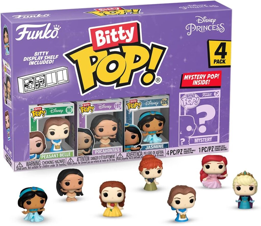 Funko Bitty Pop! Disney Princess Mini Collectible Toys - Peasant Belle, Pocahontas, Jasmine  Mystery Chase Figure (Styles May Vary) 4-Pack