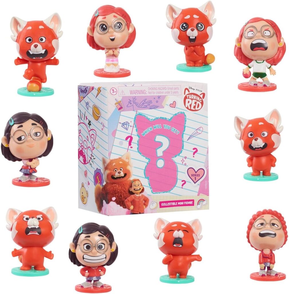 TURNING RED Disney and Pixar Collectible Figure 3-Pack, Series 1 Blind Bag Movie Collectibles, Officially Licensed Kids Toys for Ages 3 Up, Gifts and Presents by Just Play