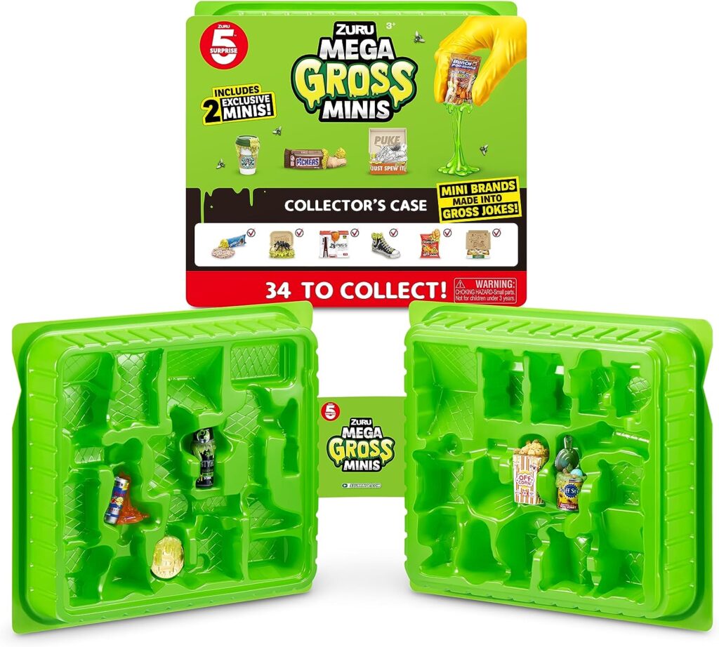 5 Surprise Mega Gross Minis Collectors Case by ZURU Boys Mystery Collectible Surprise Unboxing Rare Exclusive, Toys For Boys and Girls, Kids Collectible