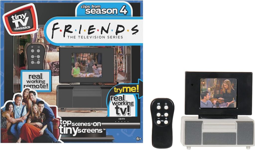 Basic Fun New Fall 21 - Tiny TV Classics - Friends Edition - Newest Collectible from Watch top Friends Scenes on a Real-Working Tiny TV (with Working Remote)!