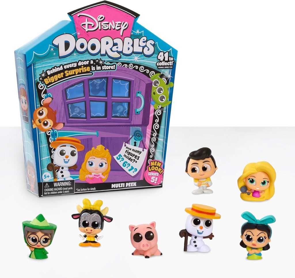Disney Doorables Multi-Peek Pack Series 5, Basket Stuffers, Collectible Mini Figures, Styles May Vary, Officially Licensed Kids Toys for Ages 5 Up, Gifts and Presents by Just Play