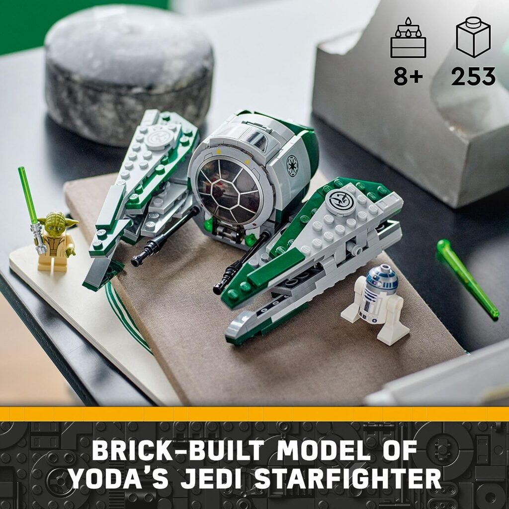LEGO Star Wars: The Clone Wars Yoda’s Jedi Starfighter 75360 Star Wars Collectible for Kids Featuring Master Yoda Figure with Lightsaber Toy, Birthday Gift for 8 Year Olds or any Fan of The Clone Wars