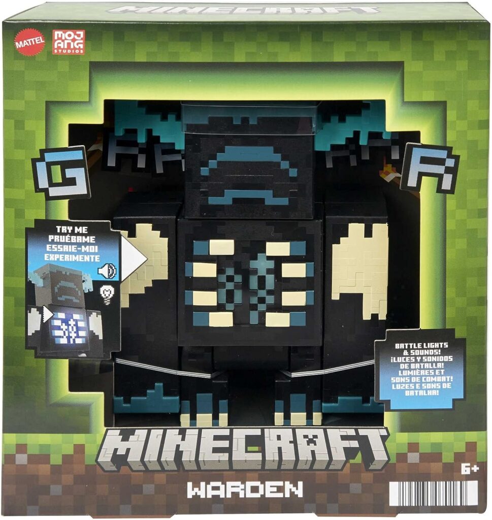 Mattel Minecraft Warden Action Figure with Lights, Sounds  Attack Mode, Collectible Toy Inspired by Video Game, 3.25-Inch