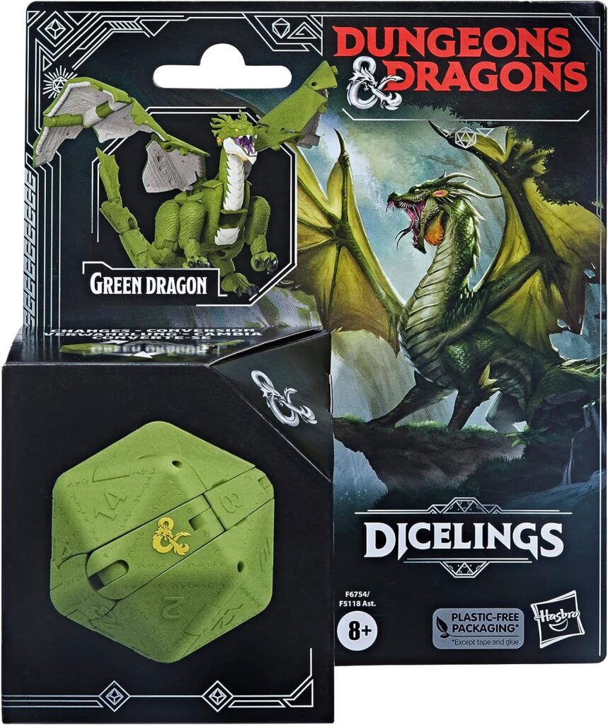 Dungeons  Dragons Dicelings Green Dragon Collectible DD Monster Dice Converting Giant d20 Action Figures Role Playing Dice