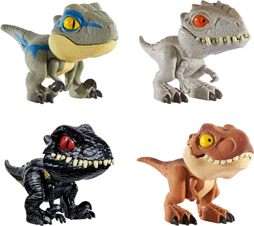 ​Jurassic World Dinosaur Snap Squad Collectibles for Display, Play and Snap On Feature for Attaching to Backpacks, Lunch Packs and More [Amazon Exclusive]