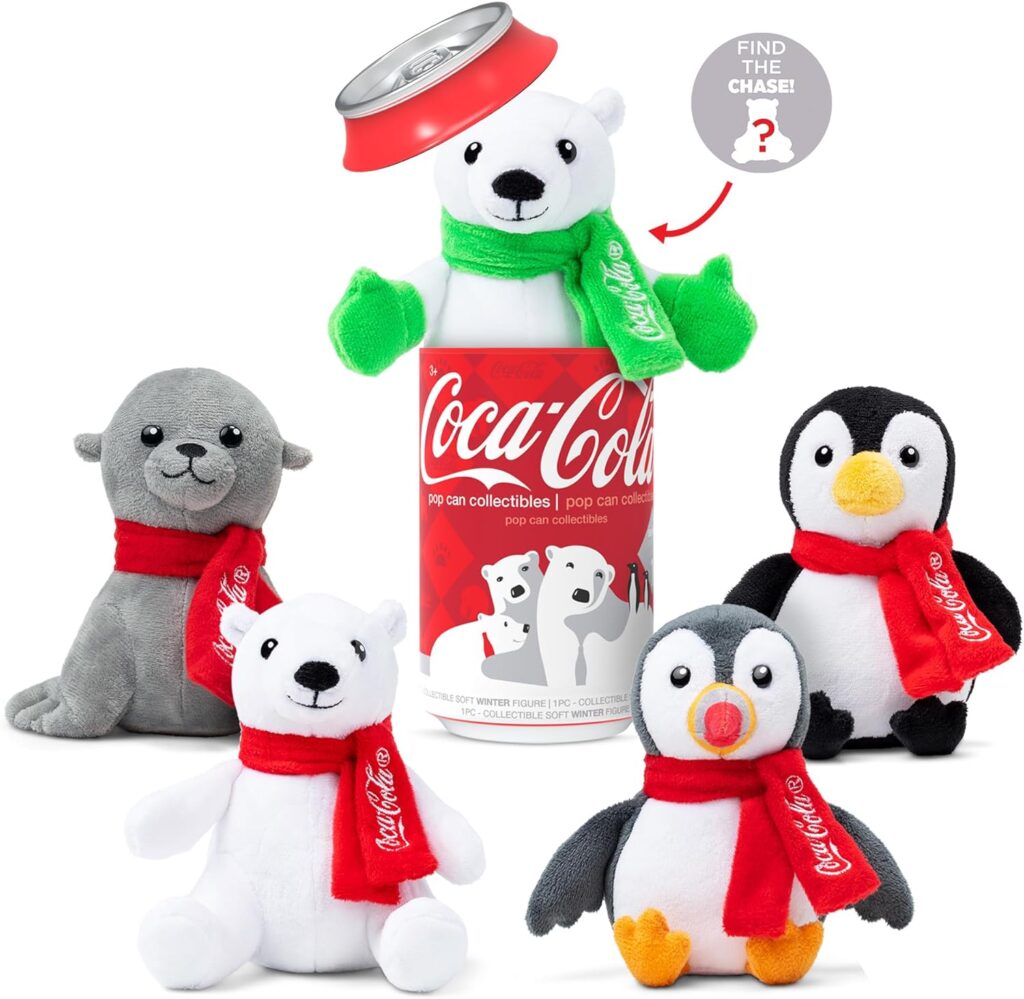 Coca-Cola Pop Cans! Collectible 5 Plush Stuffed Animal in 12oz Can - Character Will Vary - Collect Them All!