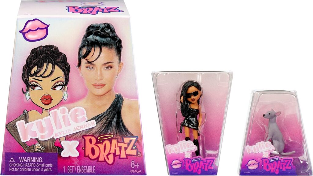 BRATZ x Kylie Jenner Series 1 Collectible Figures, 2 Minis in Each Pack, Blind Packaging Doubles as Display