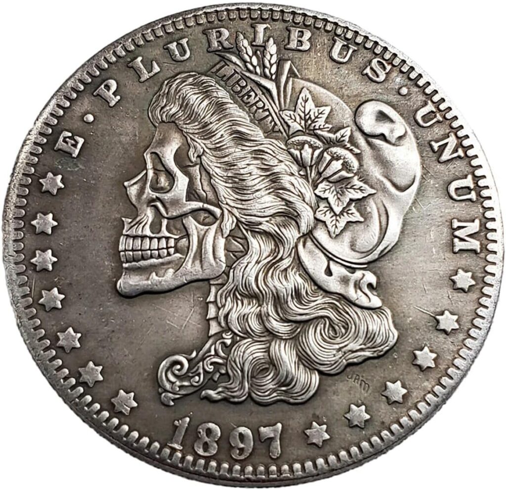 Replica Artistic Hobo Nickel Hell, Satan, Diameter 1.51 Inches Ornaments Good Luck Token feng Shui Rare Coin Decorations Lucky Coin Commemorative Coin Antique