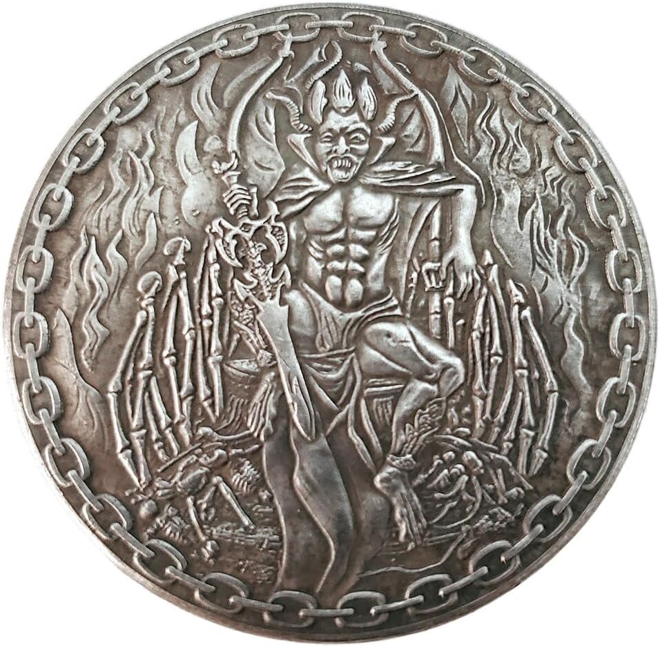 Replica Artistic Hobo Nickel Hell, Satan, Diameter 1.51 Inches Ornaments Good Luck Token feng Shui Rare Coin Decorations Lucky Coin Commemorative Coin Antique