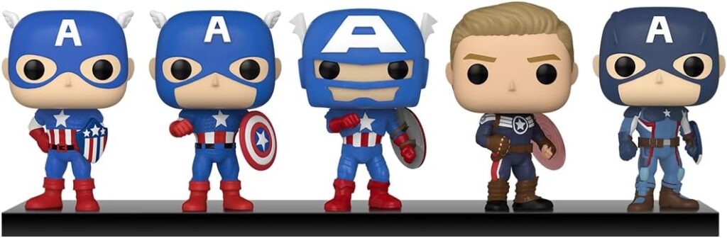 Funko Pop! Marvel: Year of The Shield - Captain America Through The Ages 5 Pack, Amazon Exclusive