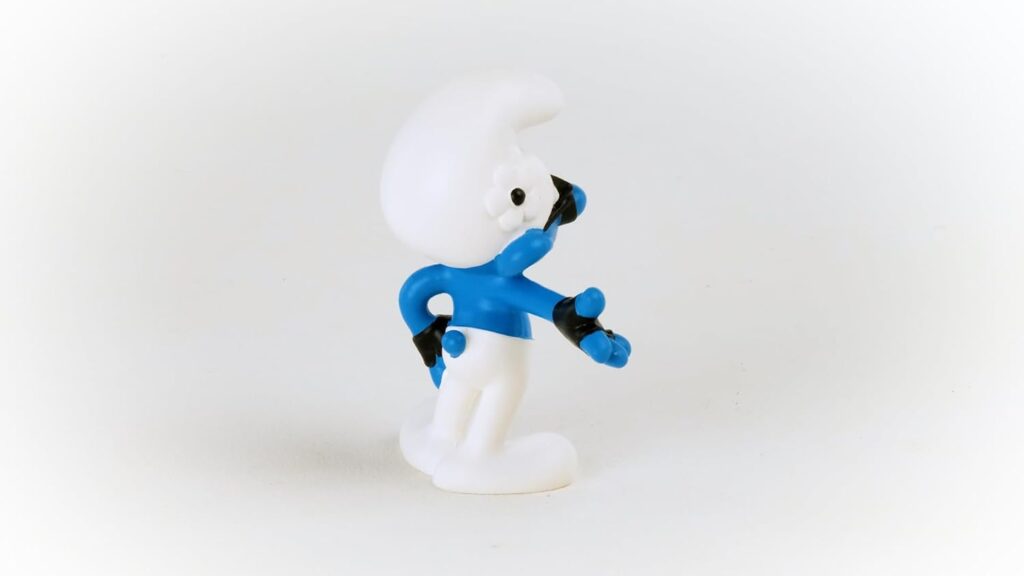 Schleich Smurfs, Collectible Retro Toys and Figurines for All Ages, Scaredy Smurf Figure