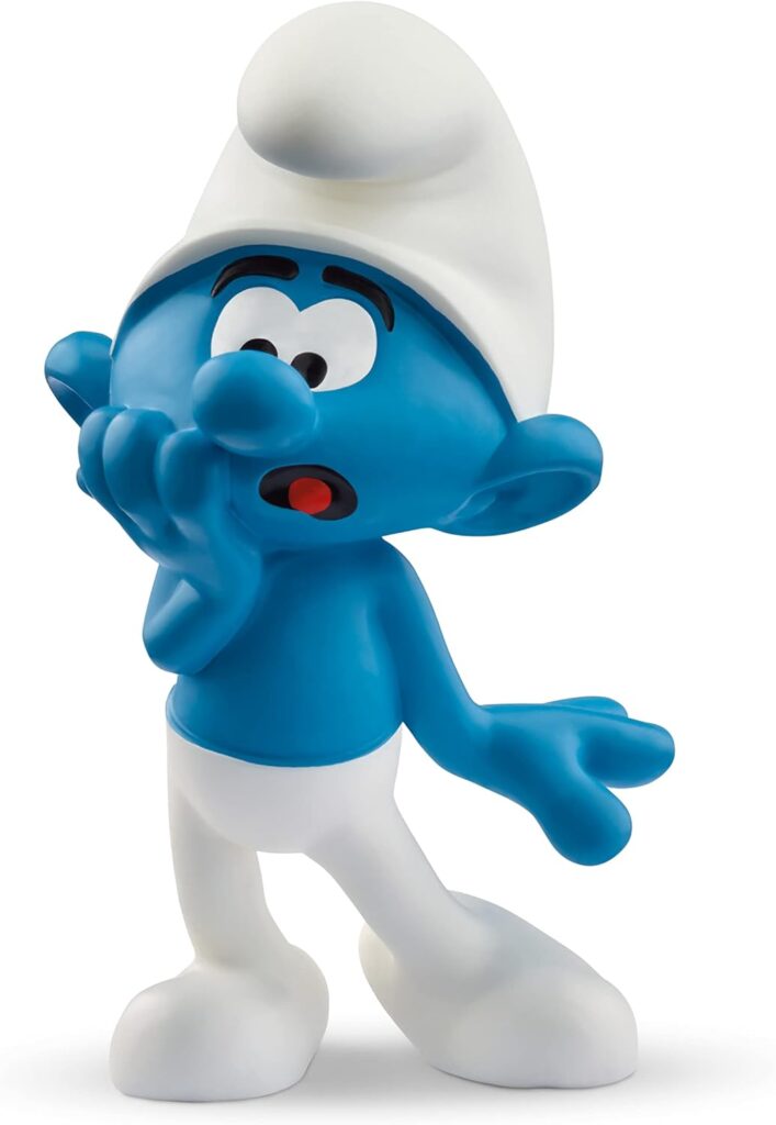 Schleich Smurfs, Collectible Retro Toys and Figurines for All Ages, Scaredy Smurf Figure