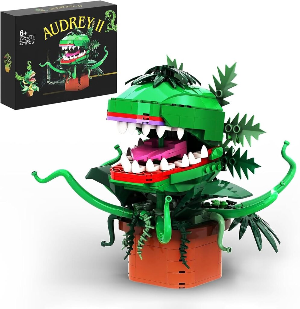 Millionspring Audrey II Piranha Plant Flower Building Kit Toys,Little Shop of Horrors Cannibal with Openable Mouth Collectible Gift for Tv Fans Friends Birthday Christmas Halloween(457pcs)